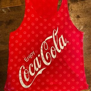 Juniors XL red, Enjoy Coca-Cola” tank top.